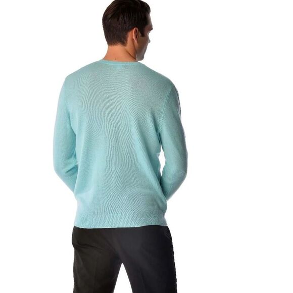 Cashmere Boutique Pure Cashmere V-Neck Spring Sweater in Blue Topaz M NWT - Picture 2 of 11